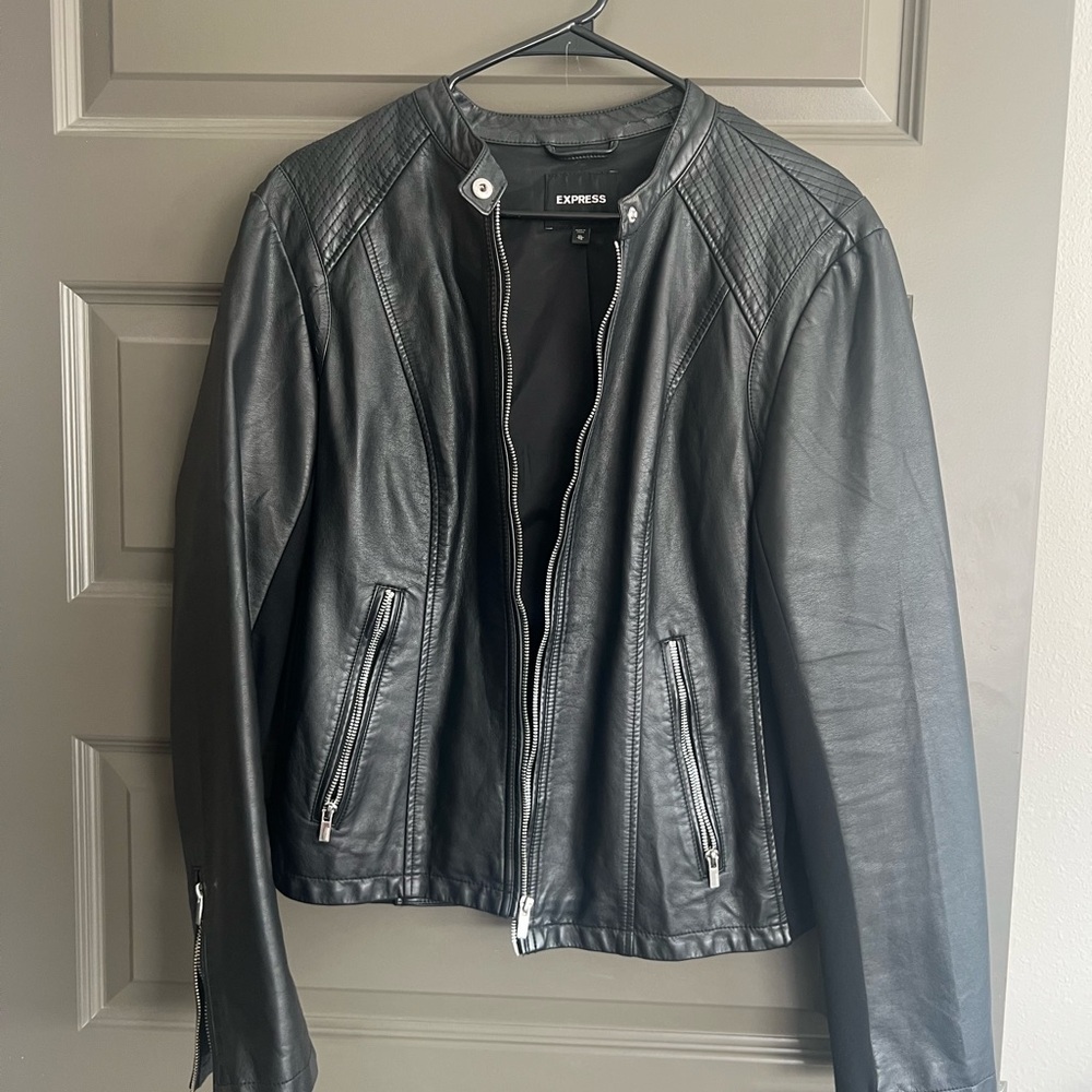 Express Black Leather Jacket for Women